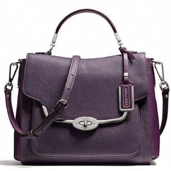 Coach Madison Sadie Flap Leather Crossbody Convertible Satchel Bag - Picture 2 of 16